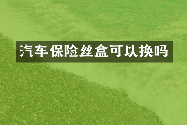 汽车保险丝盒可以换吗