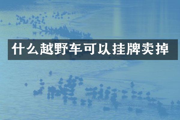 什么越野车可以挂牌卖掉