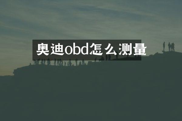 奥迪obd怎么测量