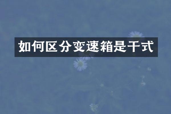 如何区分变速箱是干式