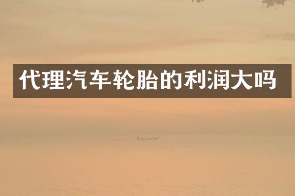 代理汽车轮胎的利润大吗