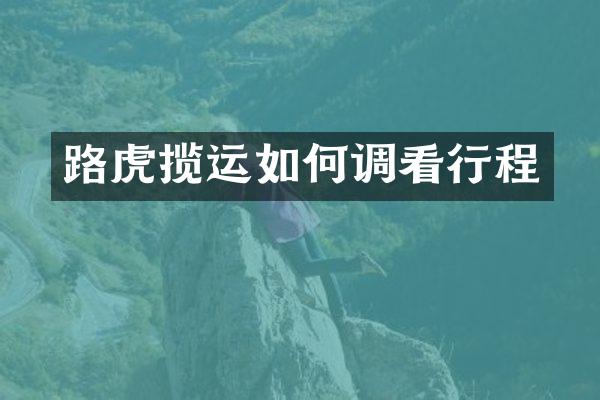路虎揽运如何调看行程