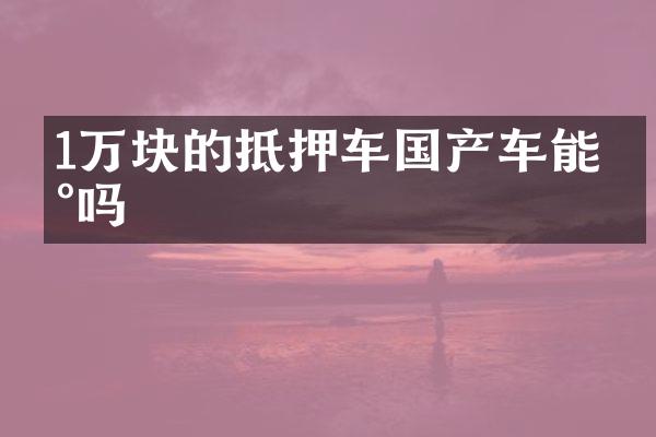 1万块的抵押车国产车能买吗