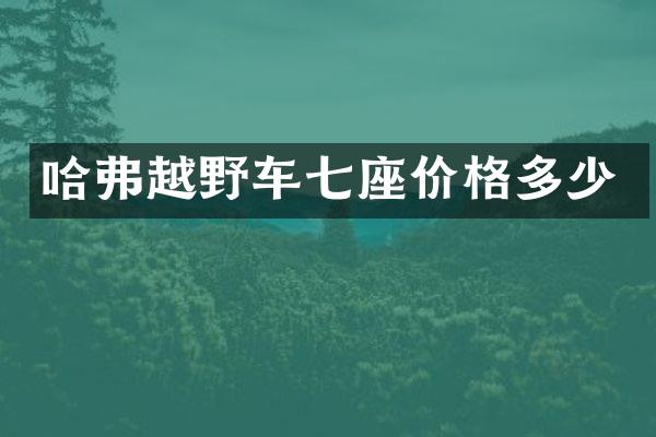 哈弗越野车七座价格多少