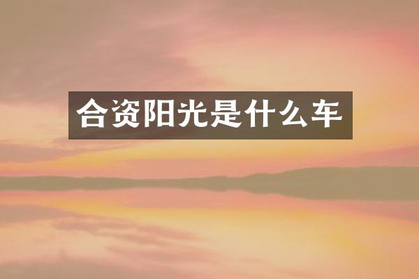 合资阳光是什么车