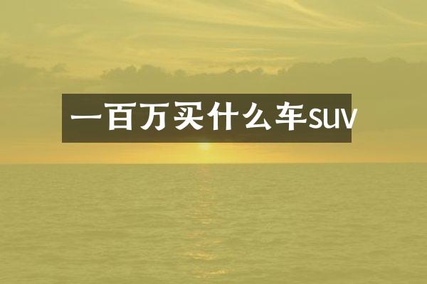 一百万车suv