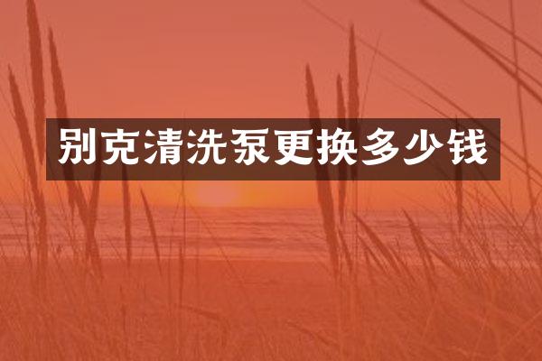 别克清洗泵更换多少钱