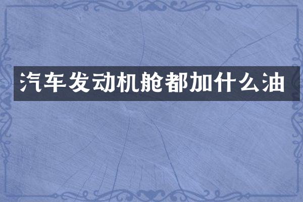 汽车发动机舱都加什么油
