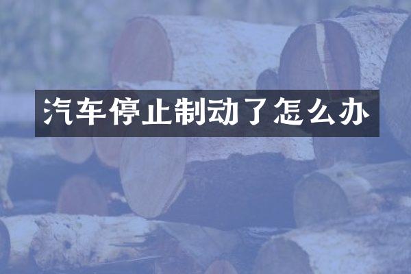 汽车停止制动了怎么办