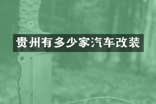 贵州有多少家汽车改装