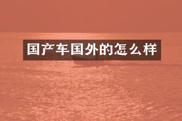 国产车国外的怎么样