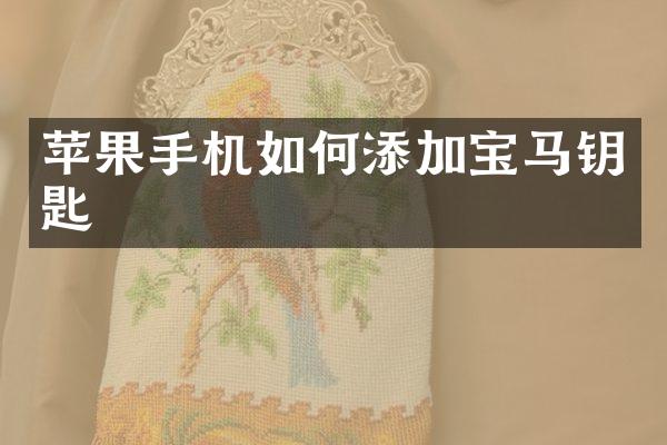 苹果手机如何添加宝马钥匙