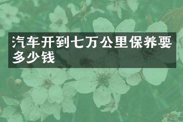 汽车开到七万公里保养要多少钱