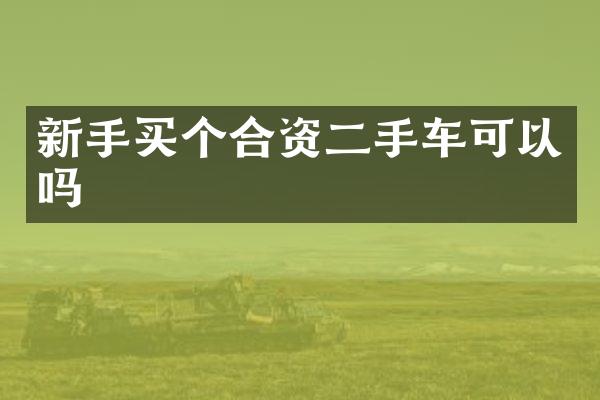 新手买个合资二手车可以吗