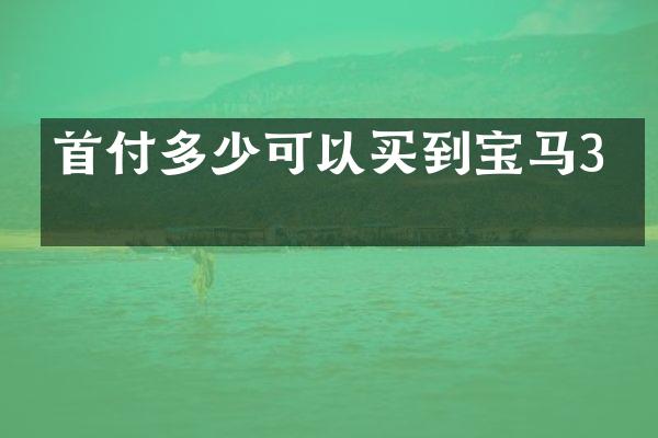 首付多少可以买到宝马3系
