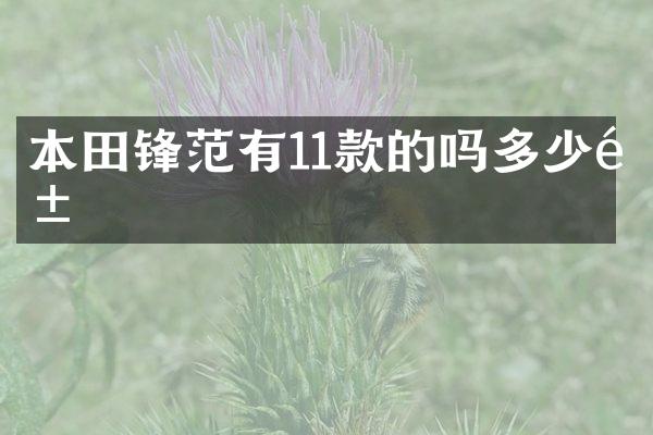 本田锋范有11款的吗多少钱