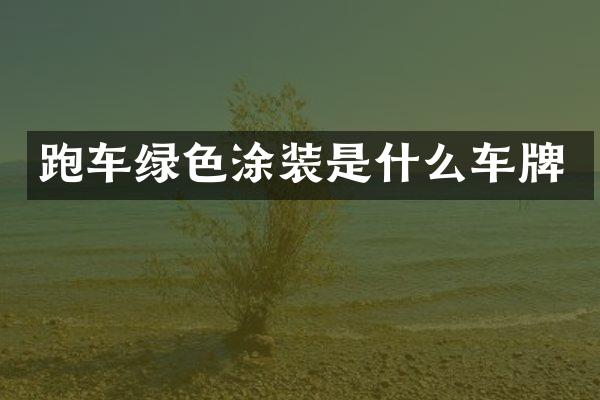 跑车绿色涂装是什么车牌