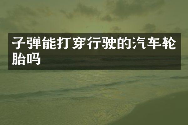 能打穿行驶的汽车轮胎吗