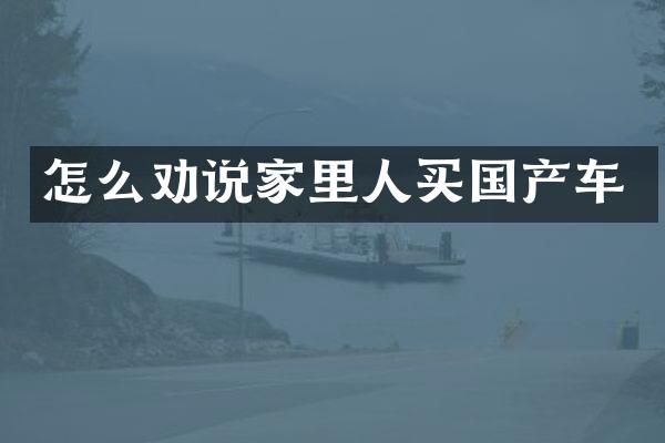 怎么劝说家里人买国产车