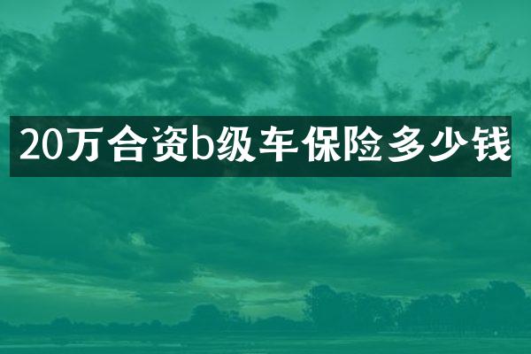 20万合资b级车保险多少钱