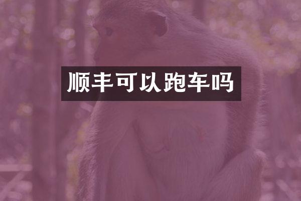 顺丰可以跑车吗