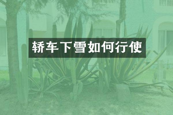 轿车下雪如何行使