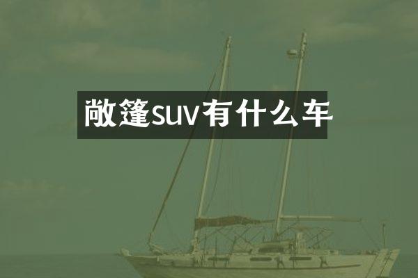 敞篷suv有什么车