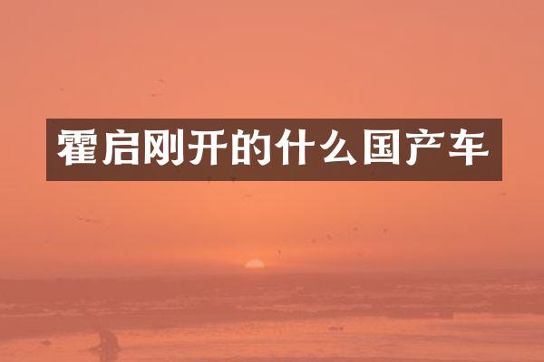 霍启刚开的什么国产车