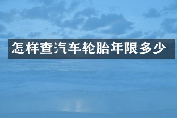 怎样查汽车轮胎年限多少
