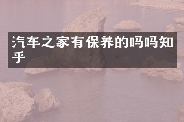 汽车之家有保养的吗吗知乎
