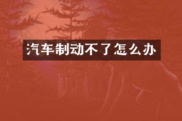 汽车制动不了怎么办