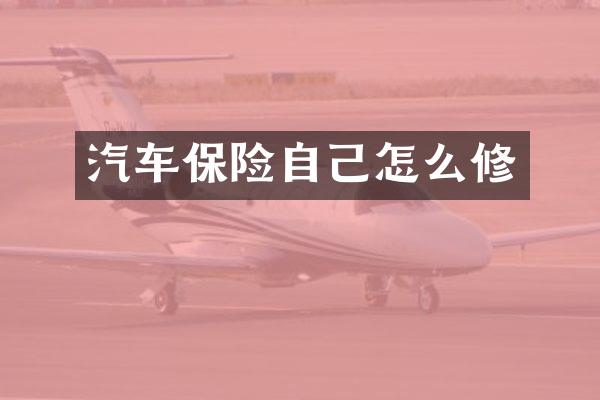 汽车保险自己怎么修