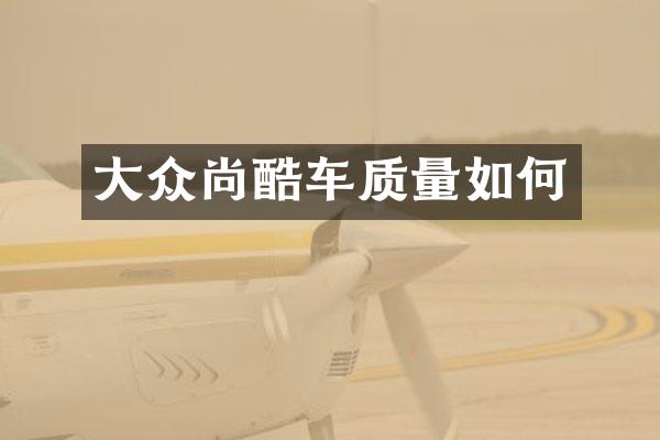 大众尚酷车质量如何