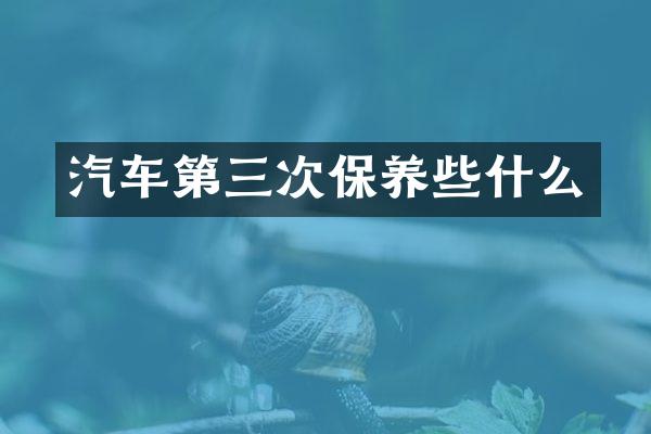 汽车第三次保养些什么