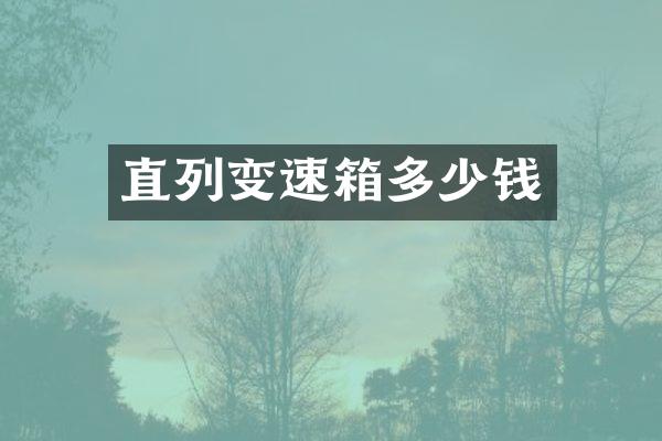 直列变速箱多少钱