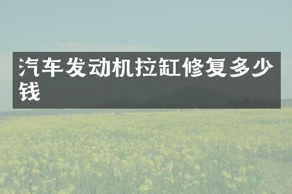 汽车发动机拉缸修复多少钱