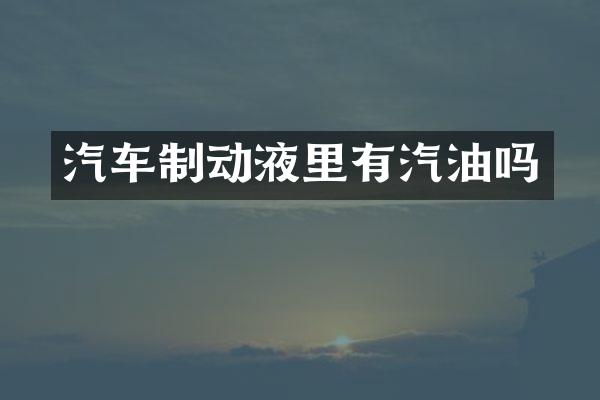 汽车制动液里有汽油吗