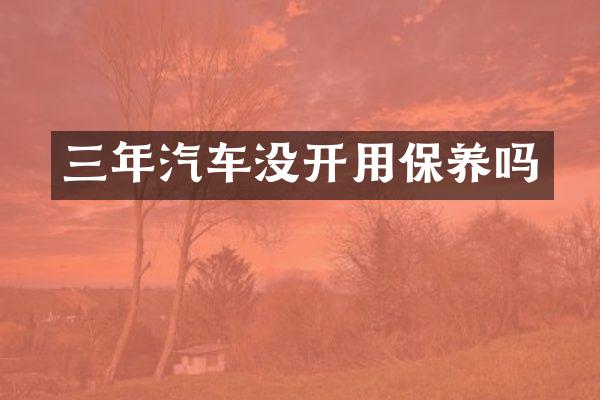 三年汽车没开用保养吗