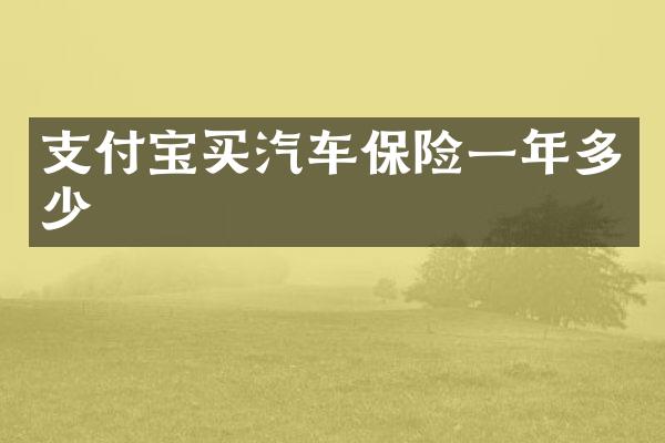 支付宝买汽车保险一年多少