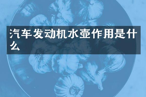 汽车发动机水壶作用是什么