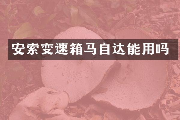 安索变速箱马自达能用吗