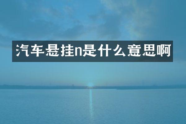 汽车悬挂n是什么意思啊