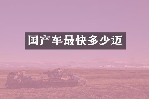 国产车最快多少迈