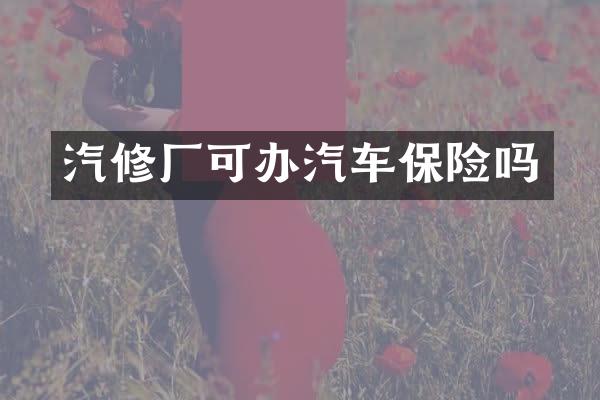 汽修厂可办汽车保险吗