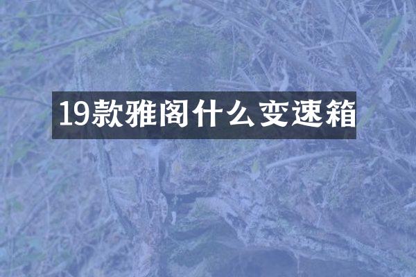 19款雅阁什么变速箱