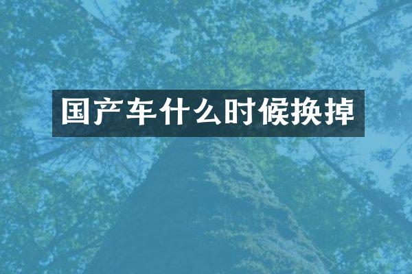 国产车什么时候换掉