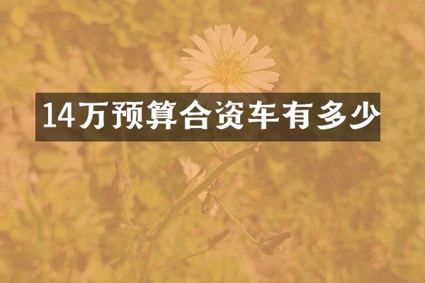 14万预算合资车有多少