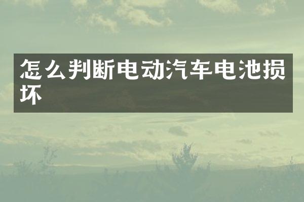 怎么判断电动汽车电池损坏