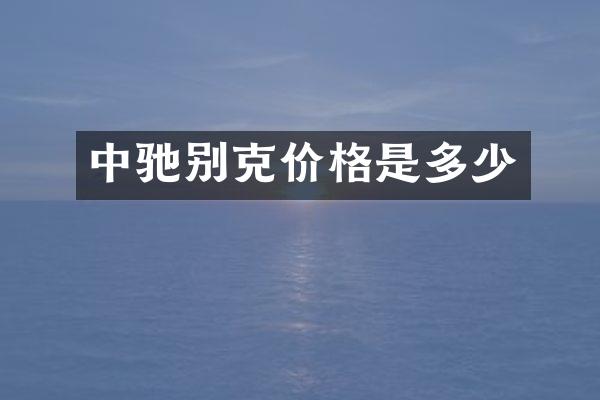中驰别克价格是多少