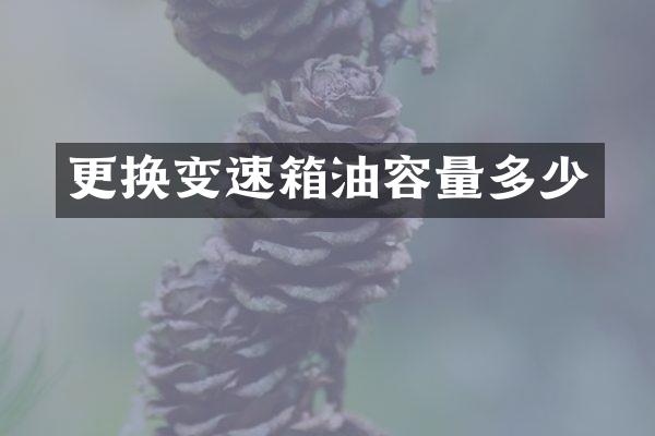 更换变速箱油容量多少